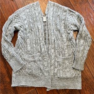 ⭐️4 for $10 Sale! American Rag Cable Knit Grey Heather Open Front Cardigan M